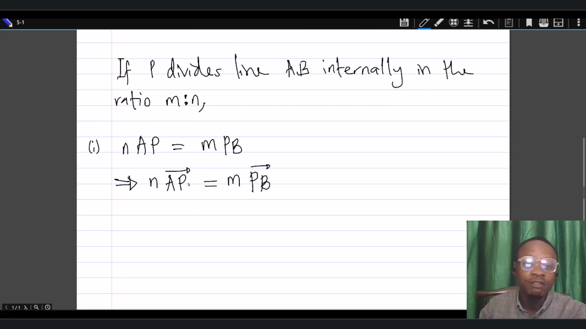 Internal division - Division of a Line | Vector Algebra and Geometry ...