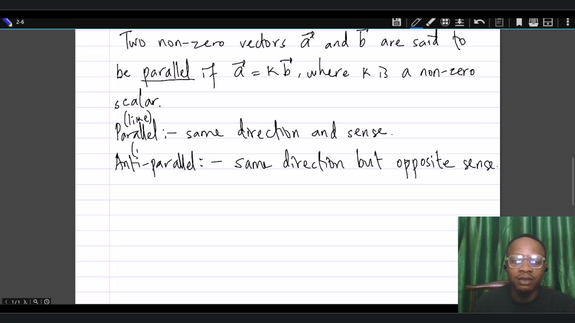 Parallel vectors - Vector Algebra | Vector Algebra and Geometry ...