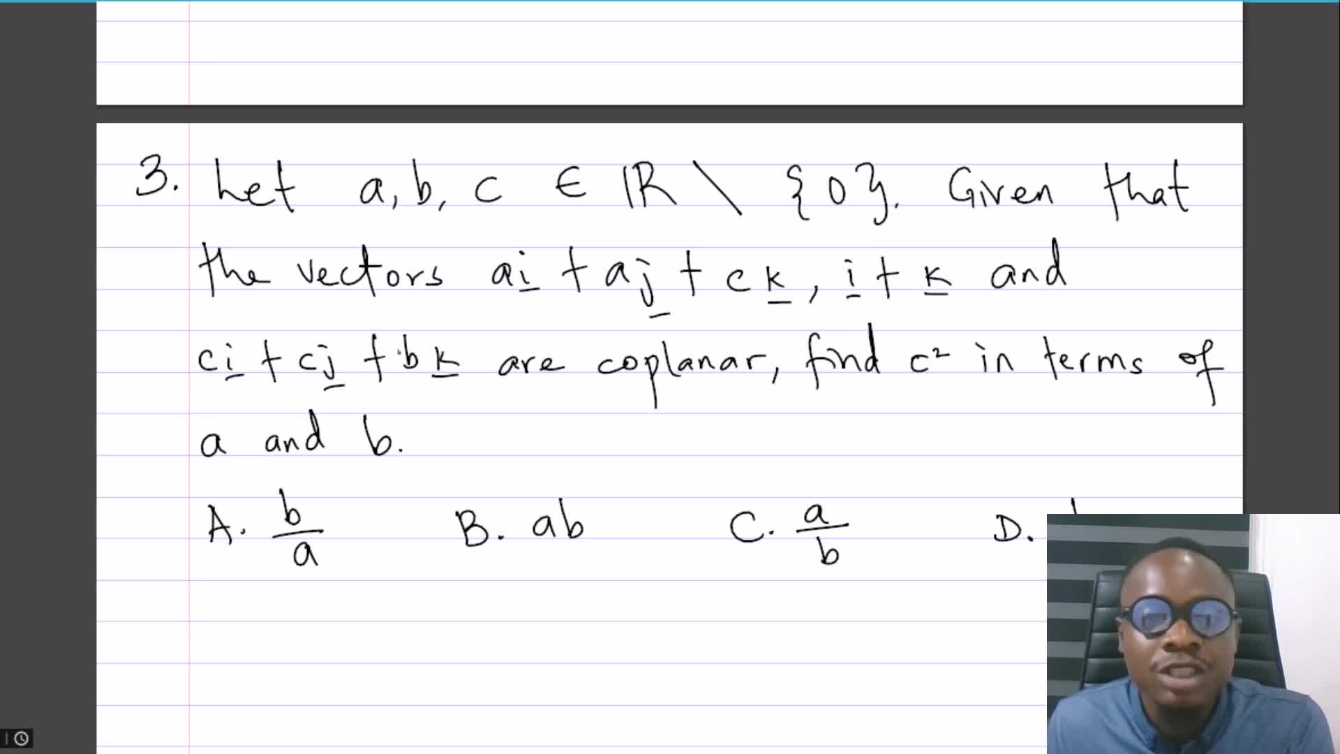 Worked examples (1) - Vector Algebra and Geometry | Study Guide - [OAU ...