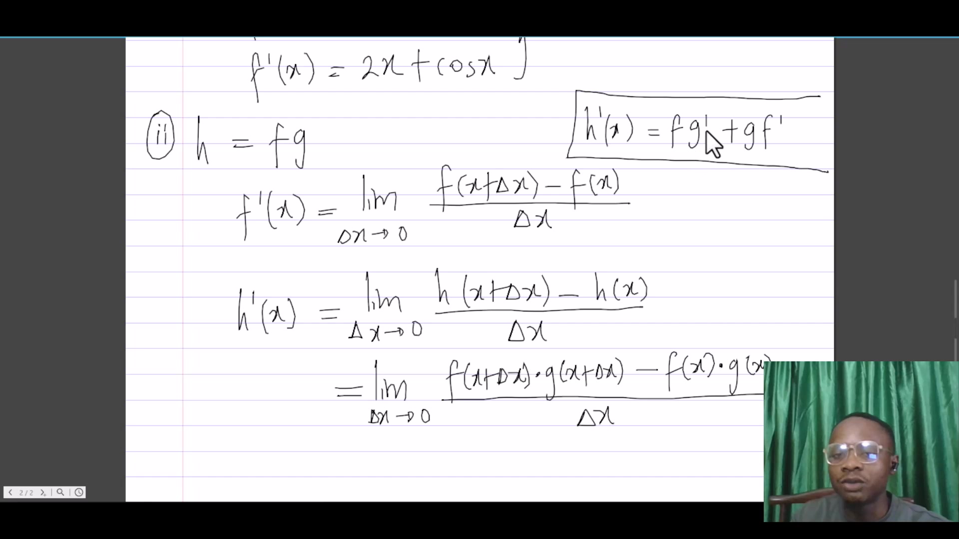 Sums and products - Rules of Differentiation | Differentiability of ...