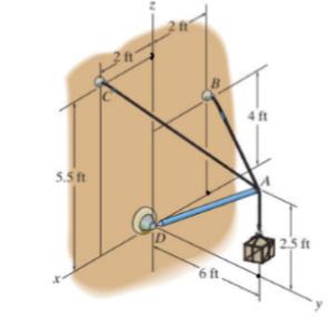 Problem Diagram 1 for lesson vukXY4fswMb4: Worked examples (6) - Equilibrium in Space | Statics of…